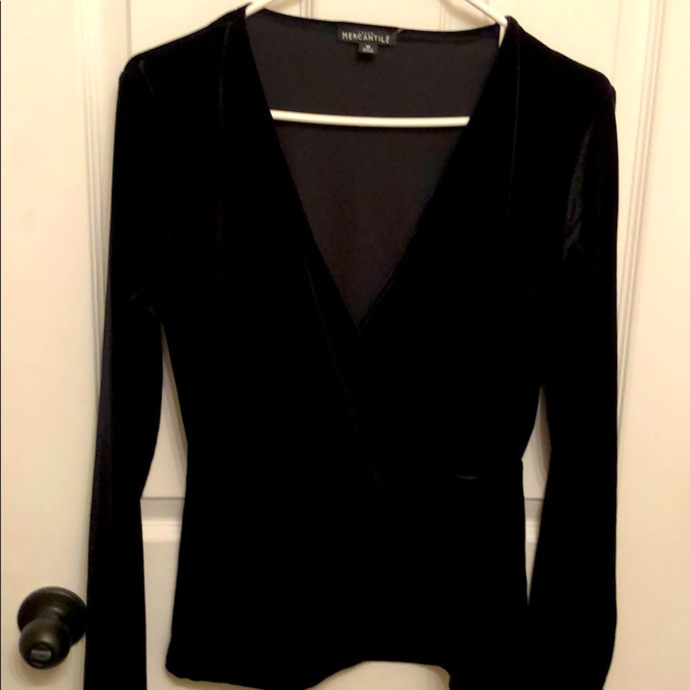 J. Crew Mercantile Velvet Wrap Blouse